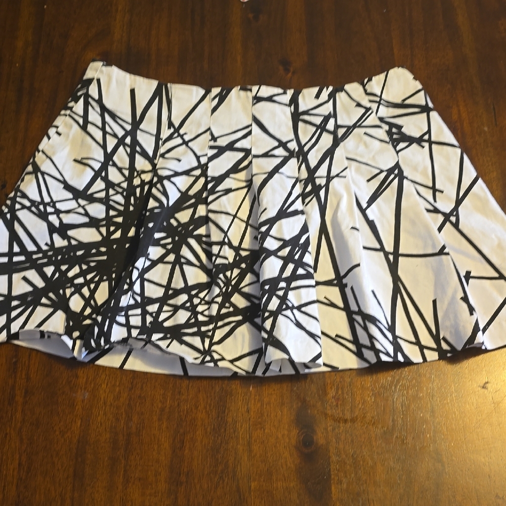 Abstract Black and White Women's Skirt